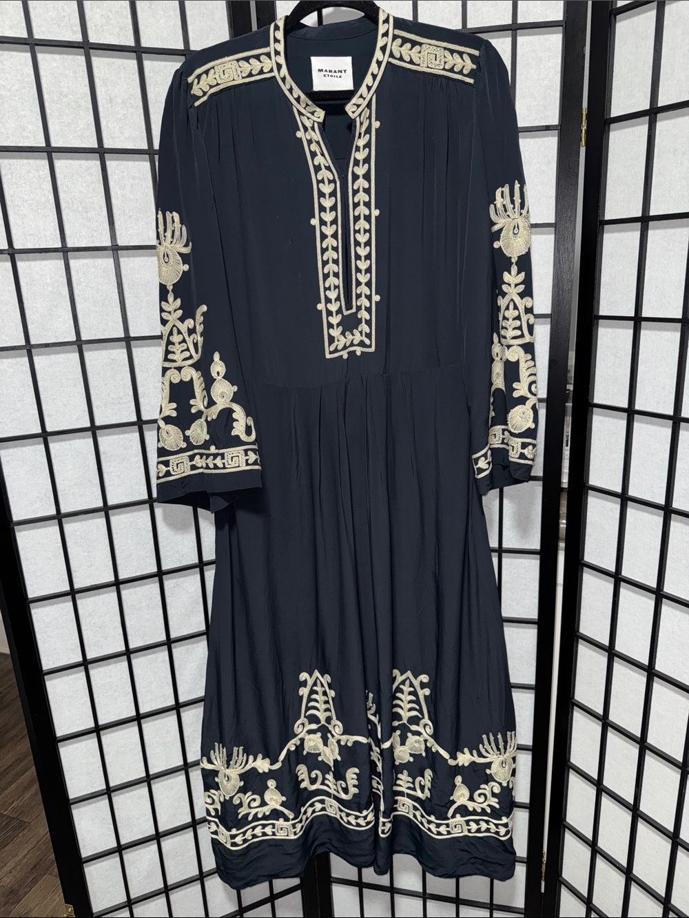 Isabel Marant Étoile Feliana Embroidered Midi Dress Size FR 40 (US 8) - Picture 3 of 16